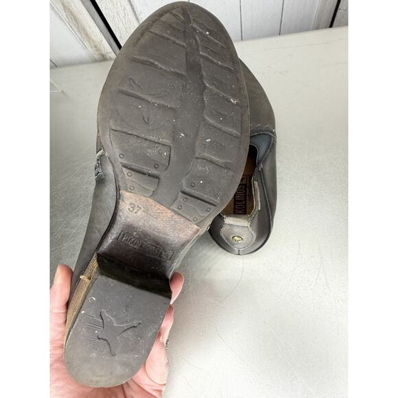 Pikolinos Baqueira Gray Leather Women's Western Ankle Boots Shoes Size 37 6.5/7 - Picture 5 of 5